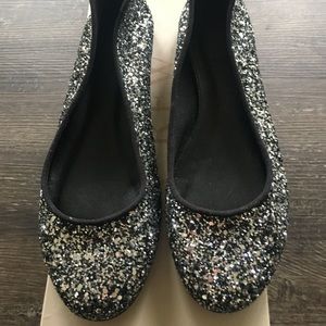 Jcrew glitter ballet flats size 7